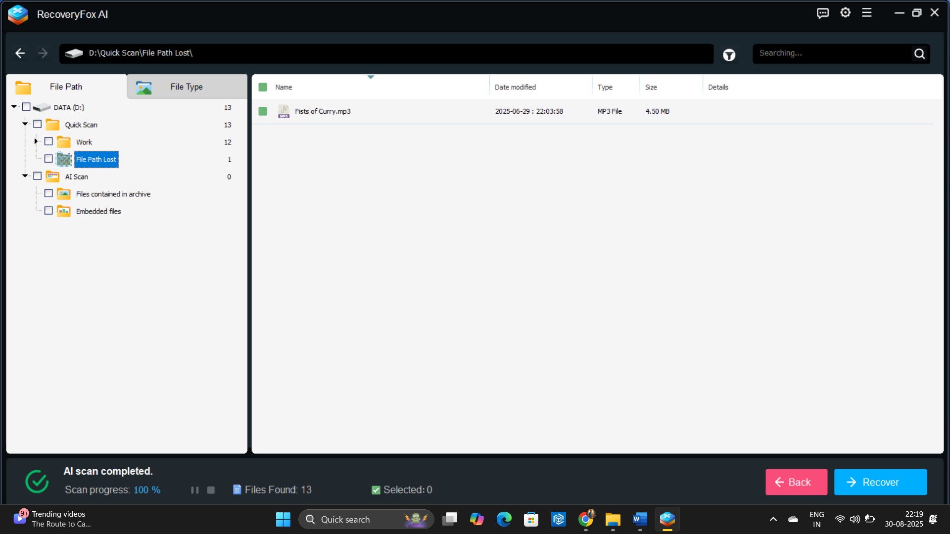 File restore test 1