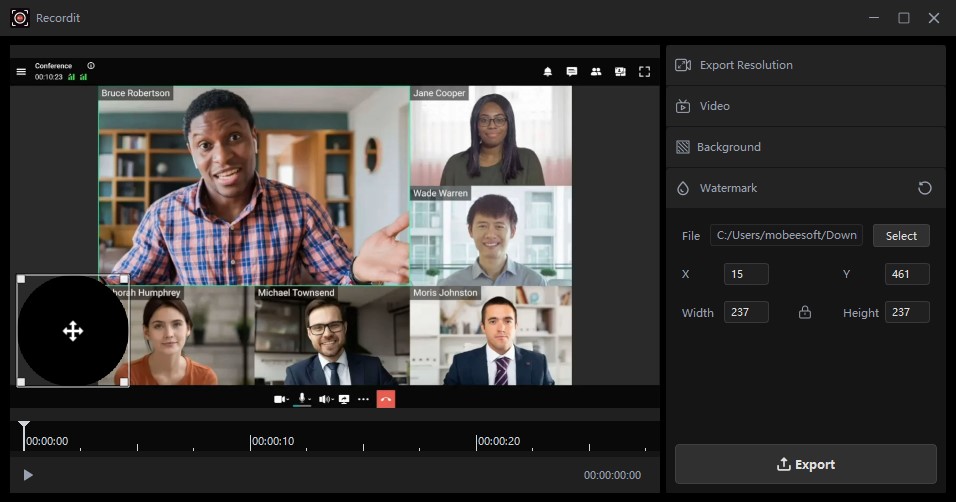 Recordit user interface