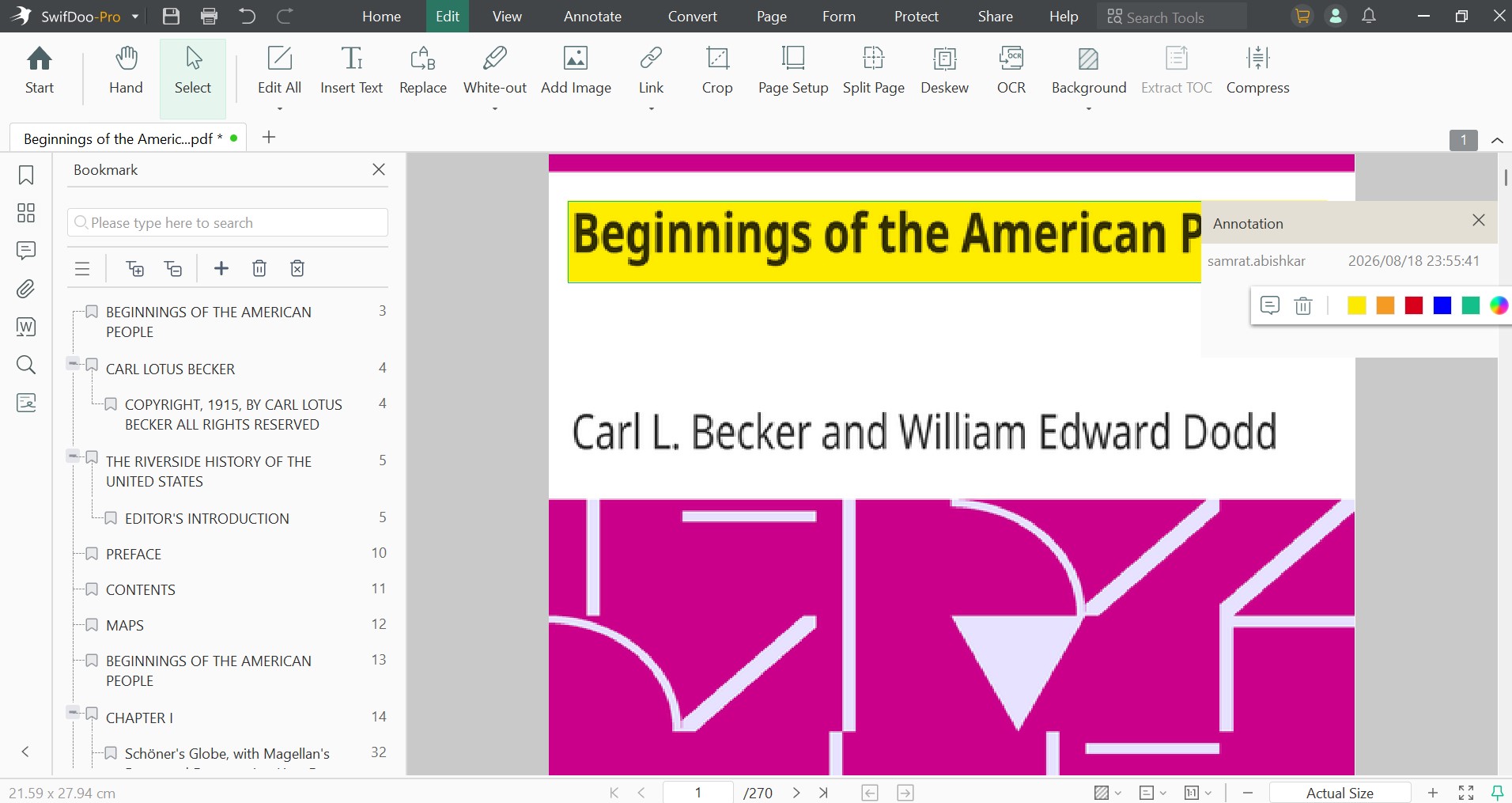 SwifDoo PDF changing font size