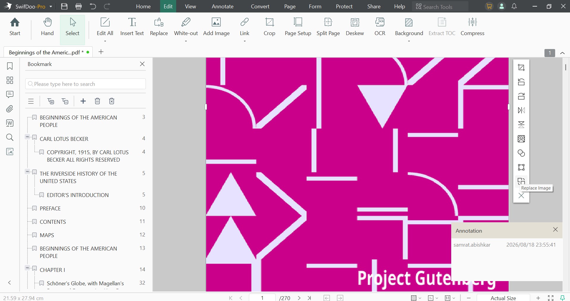 SwifDoo PDF editing images
