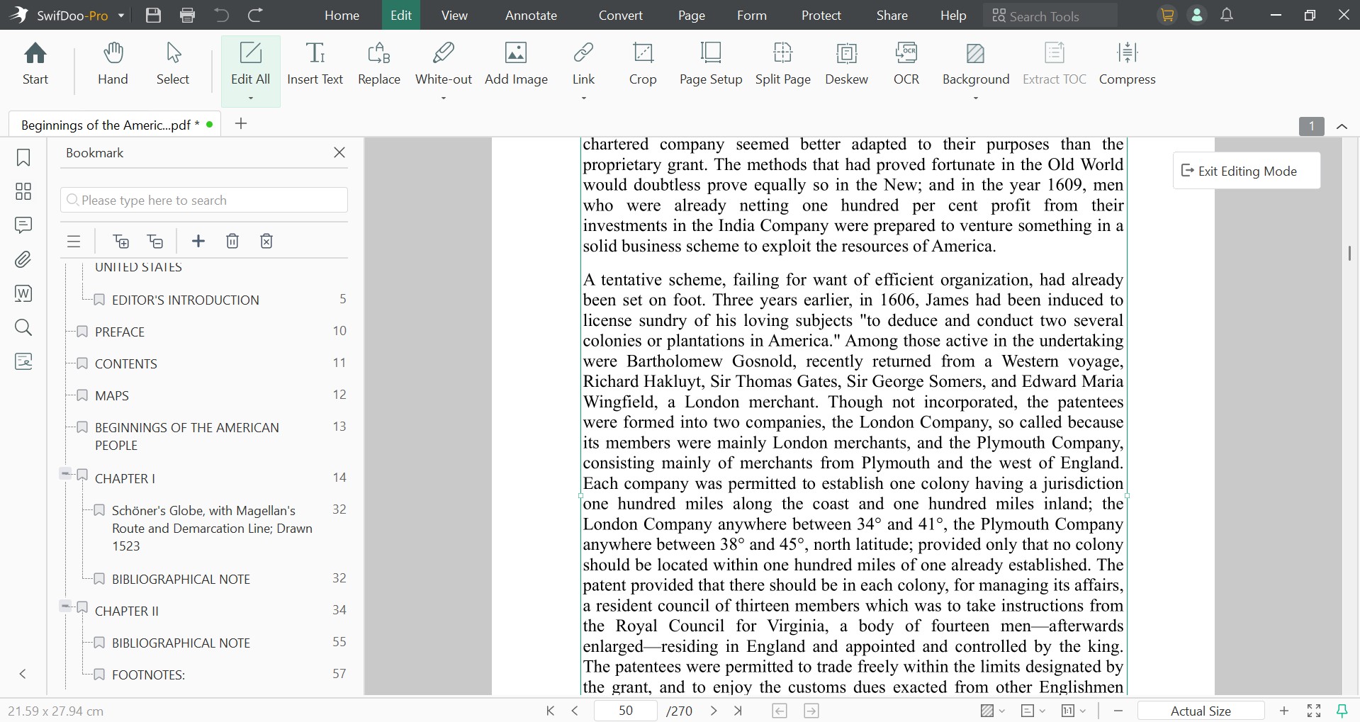 SwifDoo PDF editing text