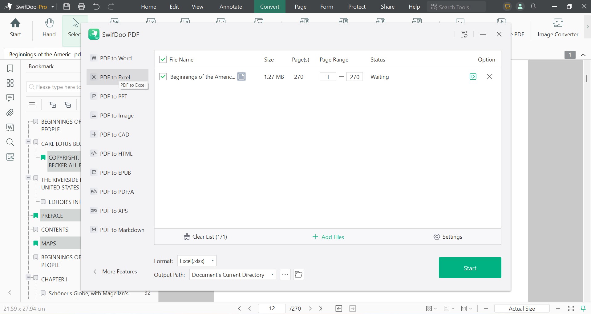 SwifDoo PDF to excel